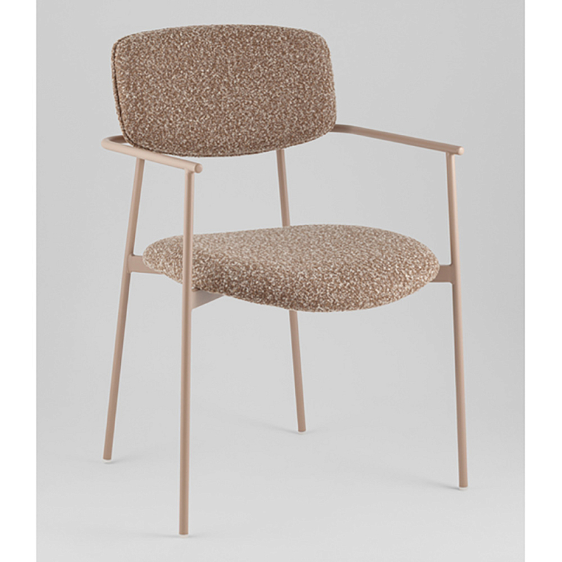 Стул Doe с подклокотниками коричневый Коричневый Бежевый Древесина в Сочи | Loft Concept 