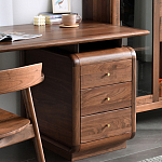 Стол рабочий округлой формы с 3-мя ящиками  Working Moonnut Table варинант исполнения - 7 | Loft Concept в Сочи