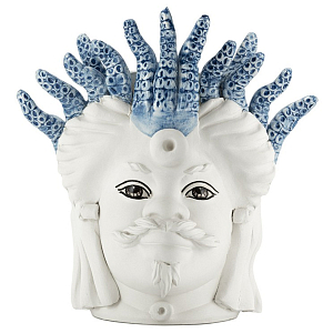 Ваза Vase Moro Man Small White Medusa Light Blue