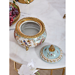 Шкатулка с крышкой из голубого фарфора с риунком птиц и цветов Blue Garden варинант исполнения - 4 | Loft Concept в Сочи