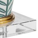 Настольная лампа овальная с тропическим принтом Stylized Aalm Leaves Motif варинант исполнения - 2 | Loft Concept в Сочи