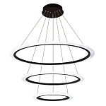 Люстра подвесная светодиодная с тремя черными кольцами и пультом управления Ring Horizontal варинант исполнения - 1 | Loft Concept в Сочи