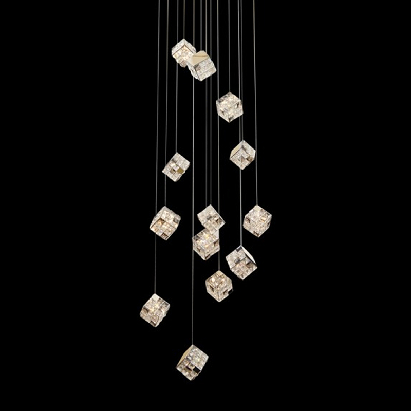 Люстра каскадная с мозаичным хрустальным оформлением Sparks of Crystal Прозрачный Хром Золотой Люстра каскадная с мозаичным хрустальным оформлением Sparks of Crystal Прозрачный Хром Золотой в Сочи | Loft Concept