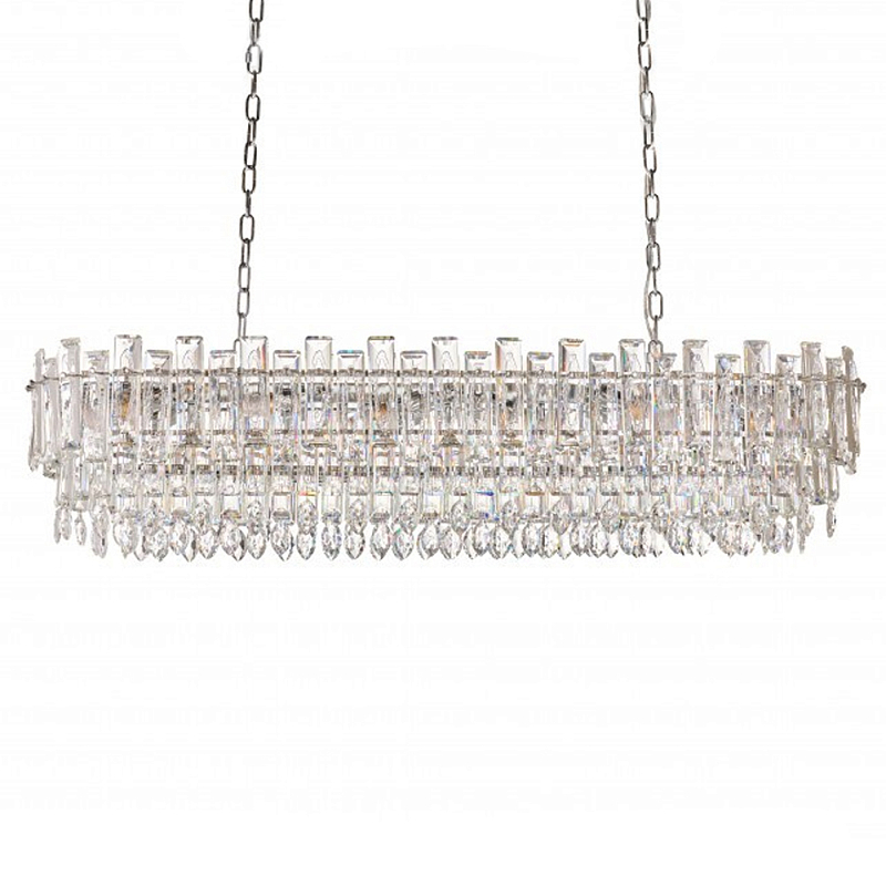 Люстра овальная с хрустальными подвесками Gorgeous Crystal Light Хром Прозрачный Золотой Люстра овальная с хрустальными подвесками Gorgeous Crystal Light Хром Прозрачный Золотой в Сочи | Loft Concept