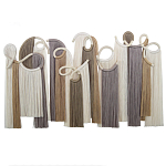 Настенный декор с бахромой белого и бежевого цвета Abstraction I варинант исполнения - 3 | Loft Concept в Сочи