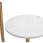 Торшер с мраморным столиком и золотым плафоном Ezio Floor Lamp варинант исполнения - 2 | Loft Concept в Сочи