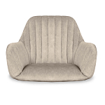 Барный стул со спинкой и подлокотниками на 4-х коричневых деревянных ножках Бежевый Велюр Ava Charm варинант исполнения - 4 | Loft Concept в Сочи