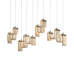 Подвесной светильник линейный с плафонами волнистой формы из фактурного стекла Big Wave варинант исполнения - 7 | Loft Concept в Сочи