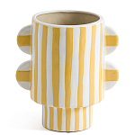 Ваза из фаянса Brighter than the Stars жёлтая полоска варинант исполнения - 1 | Loft Concept в Сочи