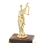 Часы настольные бронзовые из натурального камня Яшма с декором в виде Фемиды Themis Stone Clock варинант исполнения - 3 | Loft Concept в Сочи