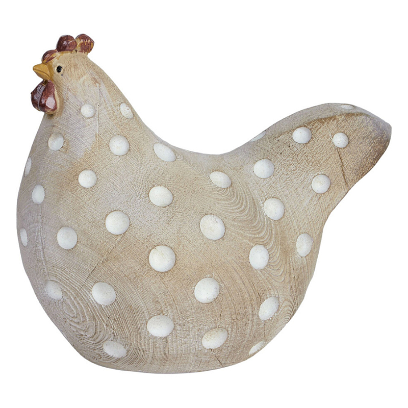 Статуэтка курица с текстурной поверхностью бежевого цвета Rustic Chicken Красный Бежевый Белый в Сочи | Loft Concept 