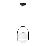 Подвесной светильник с белым плафоном в форме шара в арочной подвеске Hinkley варинант исполнения - 1 | Loft Concept в Сочи