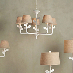 Настольная лампа с белым каркасом и тканевым абажуром Natural Stems варинант исполнения - 5 | Loft Concept в Сочи