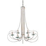 Люстра серебряного цвета с изогнутыми элементами каркаса Twisted Iron Chandelier варинант исполнения - 1 | Loft Concept в Сочи