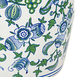 Ваза с зелено-голубым цветочным узором на белом фоне 61 см Blue & White Ornament варинант исполнения - 2 | Loft Concept в Сочи