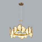 Люстра круглая с полукруглыми плафонами из искусственного алебастра в бронзовой оправе Marbella варинант исполнения - 6 | Loft Concept в Сочи