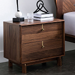 Прикроватный деревянный столик с ящиками Moon Walnut Furniture варинант исполнения - 1 | Loft Concept в Сочи