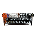 Диван Честерфильд граффити graffiti Orange Sofa натуральная кожа варинант исполнения - 3 | Loft Concept в Сочи