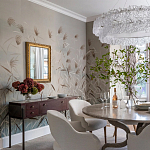 Обои ручная роспись Wild Grasses Special Colourway on Pale Grey dyed silk варинант исполнения - 1 | Loft Concept в Сочи