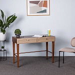 Стол письменный из массива бука с 2-мя ящиками бежевый Wenge Light варинант исполнения - 4 | Loft Concept в Сочи