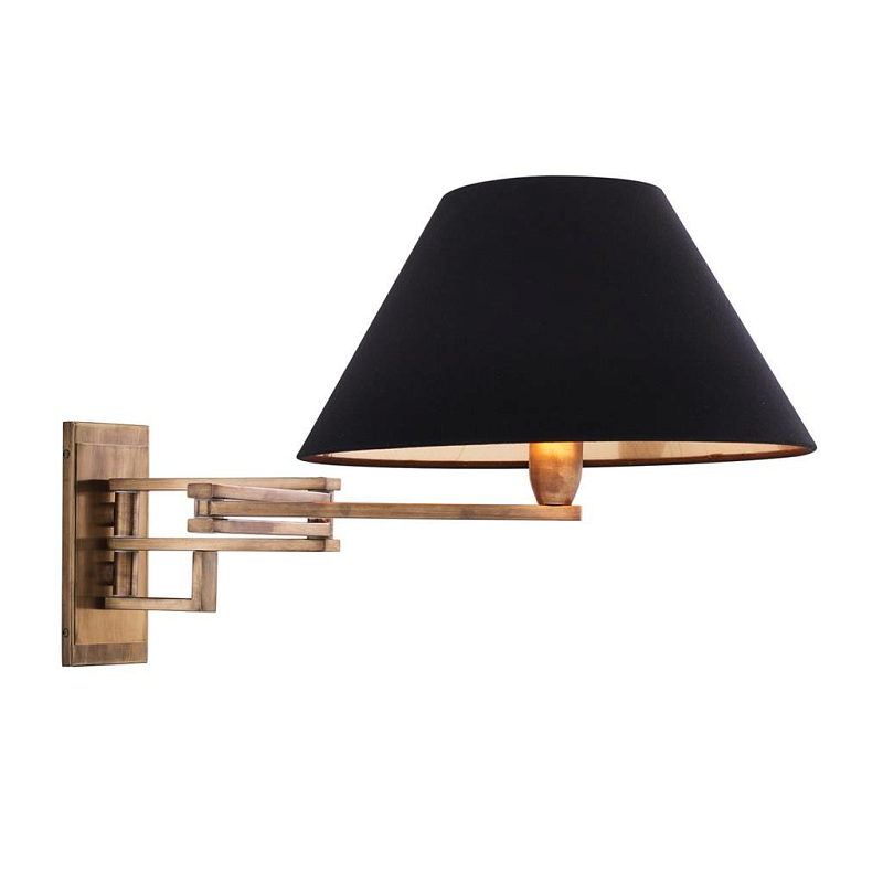 Бра Wall Lamp Lutetia Brass Латунь Античная полированная Черный Бра Wall Lamp Lutetia Brass Латунь Античная полированная Черный в Сочи | Loft Concept