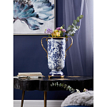 Ваза с бронзовыми ручками и синим цветочным узором Blue & White Ornament варинант исполнения - 5 | Loft Concept в Сочи