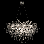 Люстра подвесная с прозрачными стеклянными подвесками в форме капель Диаметр 100 см Droplet Chandelier варинант исполнения - 15 | Loft Concept в Сочи