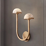 Бра с 2-мя мраморными плафонами на латунном корпусе Light Warm Light варинант исполнения - 3 | Loft Concept в Сочи