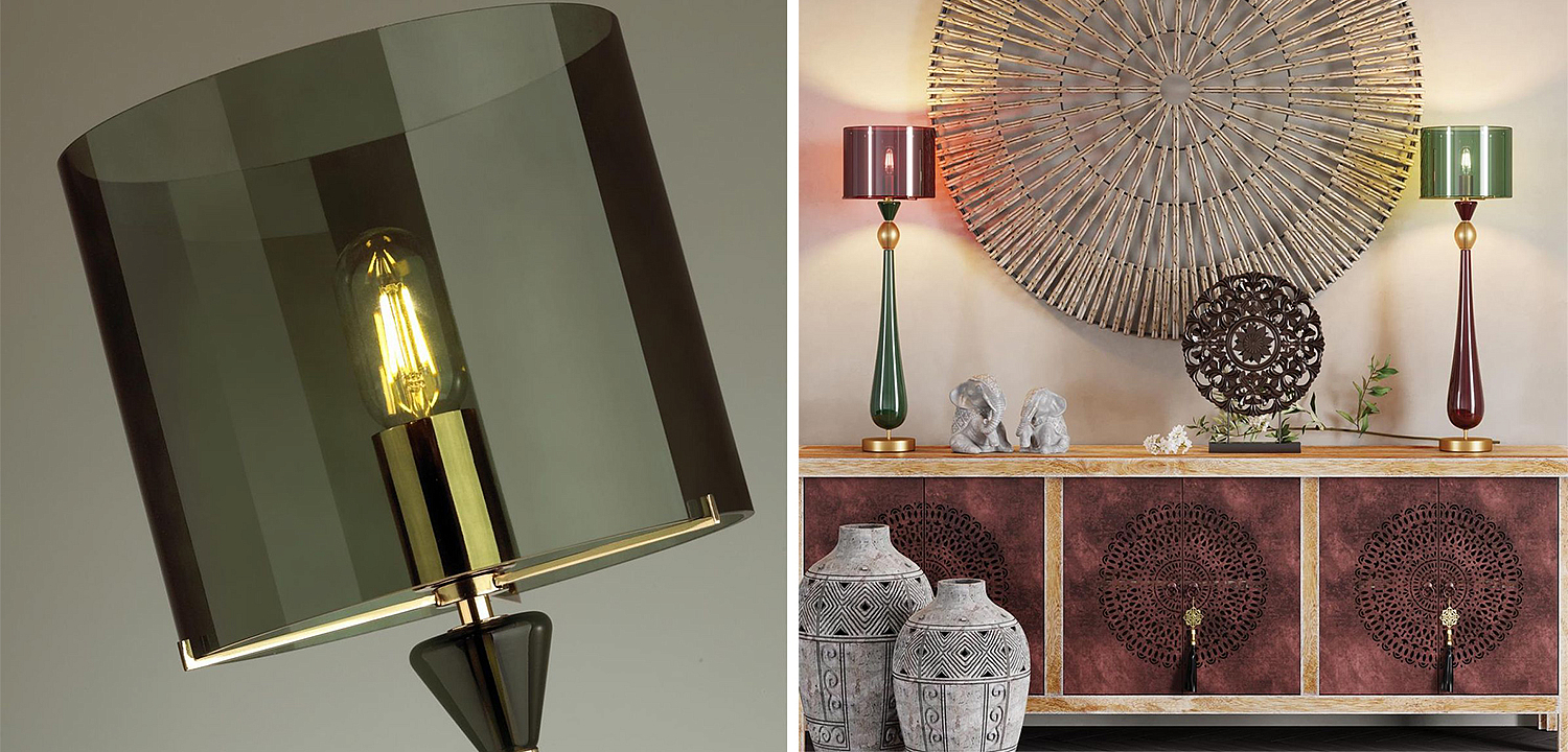 Настольная лампа Roser Green Burgundy Table Lamp Настольная лампа Roser Green Burgundy Table Lamp - Loft-Concept в Сочи
