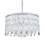 Люстра круглая с хрустальными подвесками на серебряном каркасе Roul Crystal Light варинант исполнения - 6 | Loft Concept в Сочи