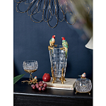 Ваза из прозрачного стекла с бронзовыми ножками и фигурками попугаев Eden Garden porcelain and bronze варинант исполнения - 2 | Loft Concept в Сочи