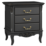 Тумба прикроватная черная из массива бука в стиле прованс Black Provence варинант исполнения - 2 | Loft Concept в Сочи