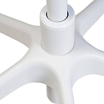 Стул с мягкой синей обивкой из велюра и подъемно-поворотным механизмом на белых колесиках Harper Blue and White варинант исполнения - 6 | Loft Concept в Сочи