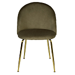 Стул велюровый хаки на золотистых металлических ножках Vendramin Chair варинант исполнения - 1 | Loft Concept в Сочи