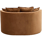 Кушетка круглая с обивкой из велюра коричневая Milky Brown Chair варинант исполнения - 4 | Loft Concept в Сочи