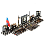 Настольный письменный набор с часами из природного камня обсидиана Team leader варинант исполнения - 2 | Loft Concept в Сочи