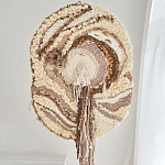 Овальный Современный Гобелен Абстракция в бежевых тонах Shallow варинант исполнения - 1 | Loft Concept в Сочи