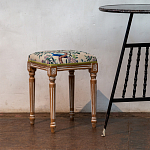 Банкетка одноместная из массива бука с цветочным принтом Beige Chinoiserie Garden Banquette варинант исполнения - 3 | Loft Concept в Сочи