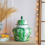Ваза с зелёными листьями и крышкой Vase Green Leaves варинант исполнения - 3 | Loft Concept в Сочи