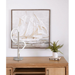 Настольная лампа белым изогнутым плафоном на круглой подставке Luke Lampco Tracer Lamp варинант исполнения - 12 | Loft Concept в Сочи