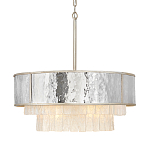 Люстра круглая с подвесками из текстурированного стекла молочного цвета Hinkley варинант исполнения - 1 | Loft Concept в Сочи