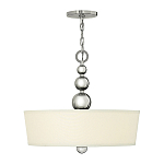 Люстра подвесная с белым тканевым цилиндрическим абажуром и декоративными шарами Hinkley варинант исполнения - 2 | Loft Concept в Сочи