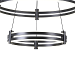Люстра светодиодная с 2-мя плафонами в форме колец из акрила и алюминия с пультом для регулировки света Ring Horizontal Black варинант исполнения - 2 | Loft Concept в Сочи