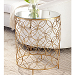 Приставной стол золотой с зеркальной столешницей Golden Symphony варинант исполнения - 2 | Loft Concept в Сочи