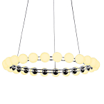 Люстра светодиодная кольцевая с круглыми плафонами белого цвета PEARLS Suspension 48 варинант исполнения - 1 | Loft Concept в Сочи
