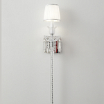 Бра с белым текстильным абажуром и хрустальными подвесками с декоративной кисточкой Lustre Reverie варинант исполнения - 6 | Loft Concept в Сочи