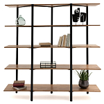 Стеллаж из массива дуба и стали Robson Rack Industrisal Metal Rust варинант исполнения - 3 | Loft Concept в Сочи