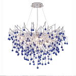 Люстра с синими стеклянными подвесками в форме капель FAIRYTREE Light варинант исполнения - 5 | Loft Concept в Сочи