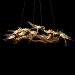 Люстра подвесная с прозрачными стеклянными птичками на ветвях Диаметр 100 см Serip Voa варинант исполнения - 7 | Loft Concept в Сочи