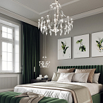 Люстра подвесная из металла с хрустальными подвесками прозрачного цвета Quasar 41 варинант исполнения - 13 | Loft Concept в Сочи